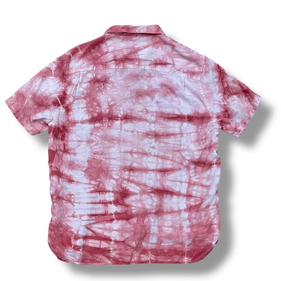Saturdays NYC Men's Size M Alpons Mineral Wash Short Sleeve Button Shirt Tie-Dye - Picture 3 of 6